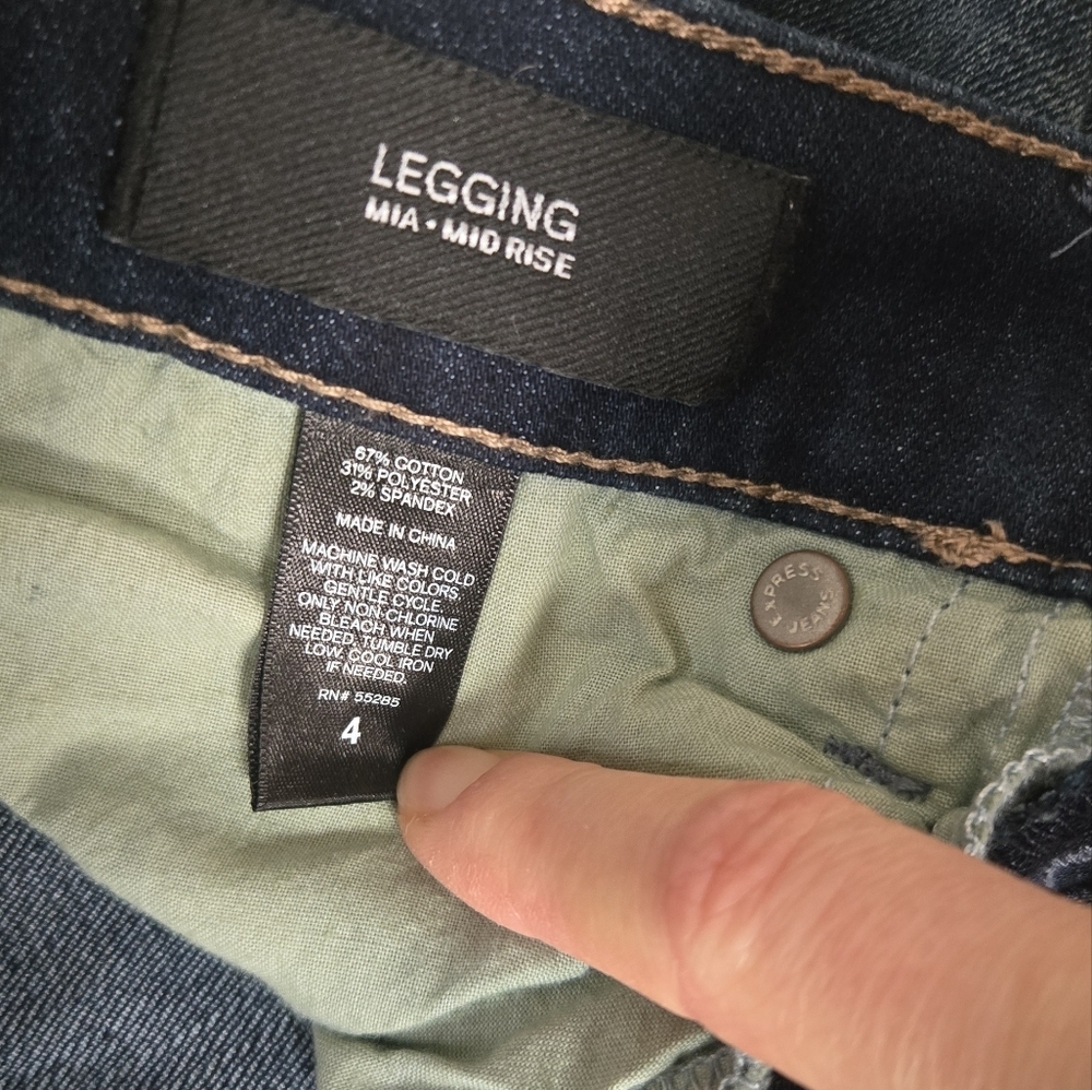 Express Mia Mid-Rise Skinny Jeans Size 4 - Picture 2 of 5